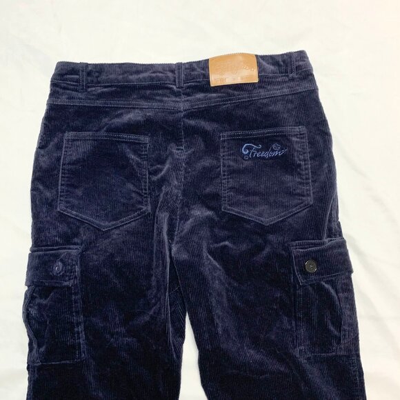 Freedom × UZIS Blue Corduroy Pants M 170/76A Streetwear Workwear Retro Rare - Picture 8 of 11